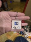 Apple Mac Os Lucite Square Keychain Rainbow Apple Collectible Vintage 90 s