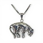 Sterling Silver Leopard Pendant For Necklace Cheetah Panther Large Cat Vintage