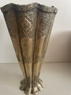 Antique Middle Eastern Silver Vase Islamic Hand Chased Engraved                      