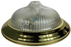 Ceiling Light Fixture Vintage Flush Mount Clear Glass Shade Brass Tone Metal