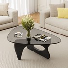 Classic Coffee Table Triangle Glass Top Premium Solid Hardwood Base Living Room