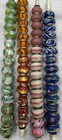 Mark 925 Glass Beads Lot 59 Pieces Mark Blue  Green  White  Pink  Orange Red Gol