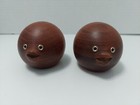 Mid Century Modern Danish Ernst Henriksen Teak Puffer Fish Salt   Pepper Set