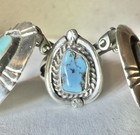 Vintage Navajo Sterling Silver Turquoise Ring Size 6   Clip-on Earring Set