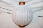 Antique Pleated  ribbed  Round White Milk Glass Lightning Rod Ball Barnett 3131
