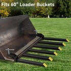 Clamp On Debris Forks 60  Bucket 4000 Lbs Capacity Pallet Fork Bucket Attachment