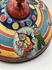 Vintage Schylling Metal Tin Toy Spinning Top Circus Clowns Elephants