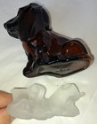 Vintage Glass Dogs  Avon Baby Bassett Cologne Bottle   Frosted Glass Dog