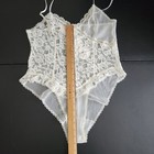Vintage 90s Victoria Secret White Bridal Lingerie Teddy Bodysuit W  Snap Crotch