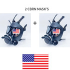 Safeguardian New Cbrn Gas Mask Face Respirator Nbc Filter With Nozzle On Mask