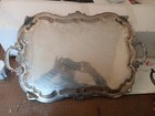 English Victorian Bsc Silver Plate 25 5    X 14 5    Serving Tray W Handles Footed