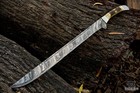 Huntex Handmade Damascus Blade  Deer Antler Hilt  75cm Japanese Sabre Shortsword