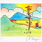 Peter Max  tree With Sailboat  Framed Limited Edition  Hand Signed