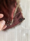 Vintage Real Mink Fur Collar With Hook And Eye Closure Brown Maroon Removable 