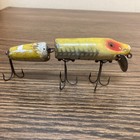 Vintage Original Heddon Wood Jointed Vamp Yellow Fishing Lure