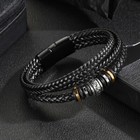 Men s Multilayer Braided Leather Stainless Steel Magnetic Bracelet Bangle Cuff