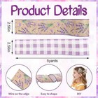 2 Rolls 10 Yards Floral Wired Edge Ribbon  2 5inch Purple Lavender Burlap Ribbon