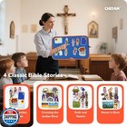 Chefan 4 Pack Felt Board Bible Stories Set  Flannel Board Stories  Nativity F
