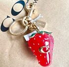 Coach Strawberry Bag Charm Keychain Resin And Metal Brass Keychain New     