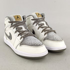 Nike Air Jordan 1 Se Mid  gs  Pewter Velvet Toe Fb9897-100 Youth Size 1y