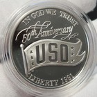 1991-s Us 90  Silver Dollar Uso 50th Anniversary Proof Coin Ogp And Coa - Z-ek5