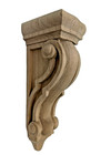 Pair Unfinished Wood Corbels 9  Carved Scroll Decorative Cabinet Brackets