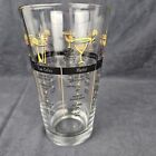 Vintage Libbey Bartender Bar Cocktail Mixed Drink Recipe Glass Mcm Barware