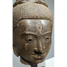 Antique 19th Century Asian Stone Head Of Shiva Hindu Sculpture
