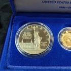 1886-1986 U s  Liberty 3-coin Proof Set  5 Gold  1 Silver Half Dollar Box W coa