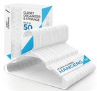Plastic Clothes Hangers Heavy Duty Non-slip Double Hook Pack Of 30 Or 150  Whit