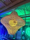 New Large Real Pufferfish Rattan Lamp W yellow Led Bulb Smokin Tikis Oceanic