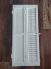 Vintage Antique Yellowed Ivory 17  X 39  Louvered Bi Fold Interior Shutter