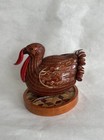 Vintage Chinese Handwoven Wicker Bamboo Turkey Figurine Shanghai Handicrafts