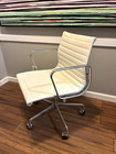 2009 Eames Herman Miller Aluminum Management Desk Chair White Leather