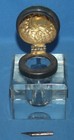 Vintage Crystal Glass Inkwell With 1 Tip