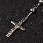 Stainless Steel Rosary Beads Necklace Crucifix Cross Prayer Virgin Mary N31