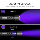 Zoom 395nm Uv Light Blacklight Rechargeable Tactical Led Flashlight Lamp