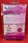 Swimtastic Long Hair Swim Cap  Black Durable Silicone Swimming For Kids  Adults