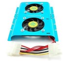 Aluminum 4-pin Molex Dual 50mm Fan Hdd Cooler For Hard Disk Drives - Cf-521