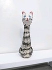 Vintage Retro Lapithos Studio Art Pottery Cyprus Long Neck Cat Figure Figurine