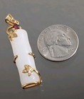 Oriental Bamboo Jade Chalcedony Pendant