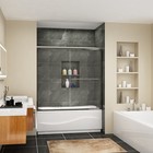 Sliding Shower Door Sunny 60  X 57 4  Semi-frameless Bathtub  Ansi 6mm Glass