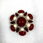 Brooch   Pin Silver Tone Fashion Estate Jewelry Multi-color  2 5  Across
