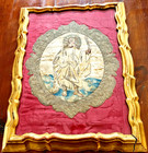 17th Century Antique Italian Embroidered Liturgical Piece Metallic Trim  Ww343