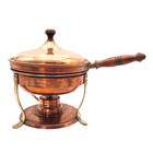 Vtg Charles R  Reugger New York Copper Chafing Dish Complete Set 11 5  X 10 