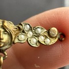 Antique Art Nouveau Gold Toned Genuine Pearl Brooch