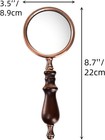 10x Antique Magnifying Glass brass Handheld Magnifier With Wooden Handle decorat
