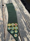 Vintage Early 1970s Girl Scouts Cadette Sash With Merit Badges   32 Patches
