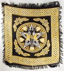 Pentagram Triple Moon Goddess Yellow   Black Altar Cloth 