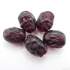 5 Pcs Matched Cherry  amber  Buddha Face Beads Asian Estate Old Collection Trade